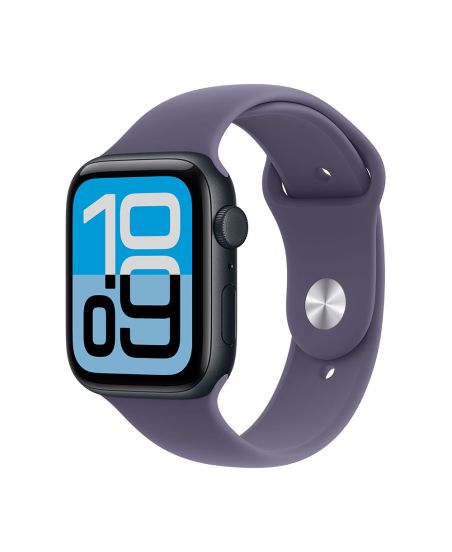 Apple Watch SE 3 44 mm, Midnight Aluminum Purple Fog Sport Band (S/M)