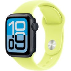 Apple Watch SE 3 40 mm, Midnight Aluminum Neon Yellow Sport Band (S/M)
