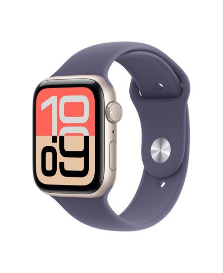 Apple Watch SE 3 44 mm, Starlight Aluminum Purple Fog Sport Band (M/L)