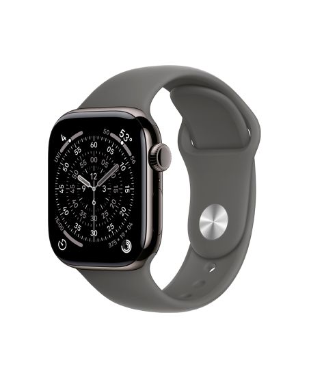 Apple Watch Series 11, 42 mm, Slate Titanium GPS+Cellular, Stone Gray Sport Band M/L