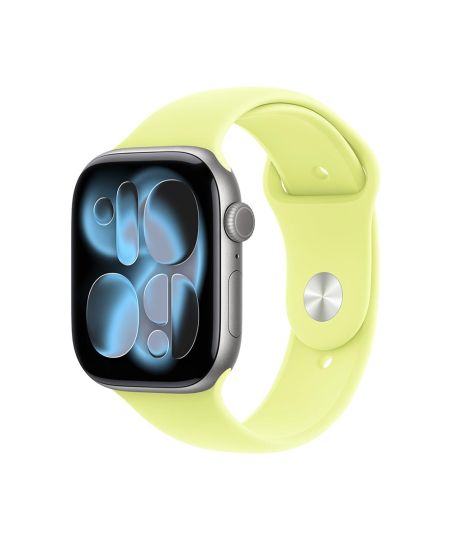 Apple Watch Series 11, 46 mm, Space Gray Aluminum Neon Yellow Sport Band M/L