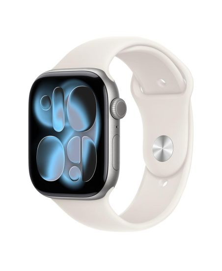 Apple Watch Series 11, 42 mm, Space Gray Aluminum Starlight Sport Band S/M