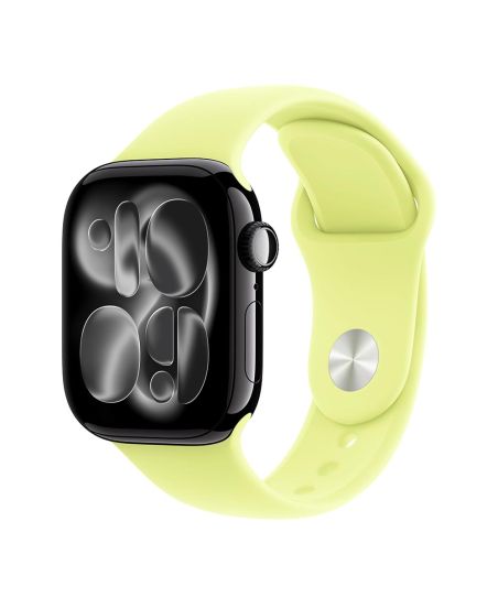 Apple Watch Series 11, 42 mm, Jet Black Aluminum Neon Yellow Sport Band S/M