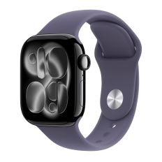 Apple Watch Series 11, 42 mm, Jet Black Aluminum Purple Fog Sport Band M/L