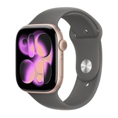 Apple Watch Series 11, 42 mm, Rose Gold Aluminum Stone Gray Sport Band M/L