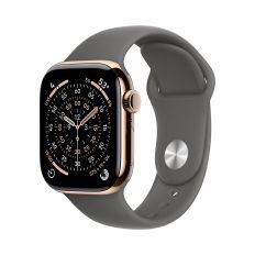 Apple Watch Series 11, 42 mm, Gold Titanium GPS+Cellular, Stone Gray Sport Band M/L