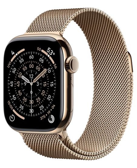 Apple Watch Series 11, 46 mm, Gold Titanium GPS+Cellular, Gold Milanese Loop S/M