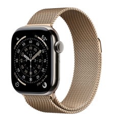 Apple Watch Series 11, 42 mm, Nalural Titanium GPS+Cellular, Gold Milanese Loop