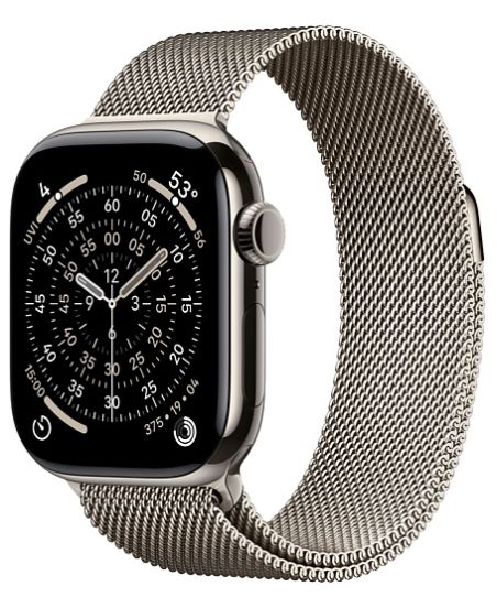 Apple Watch Series 11, 46 mm, Nalural Titanium GPS+Cellular, Natural Milanese Loop S/M