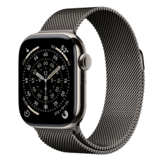 Apple Watch Series 11, 42 mm, Nalural Titanium GPS+Cellular, Slate Milanese Loop