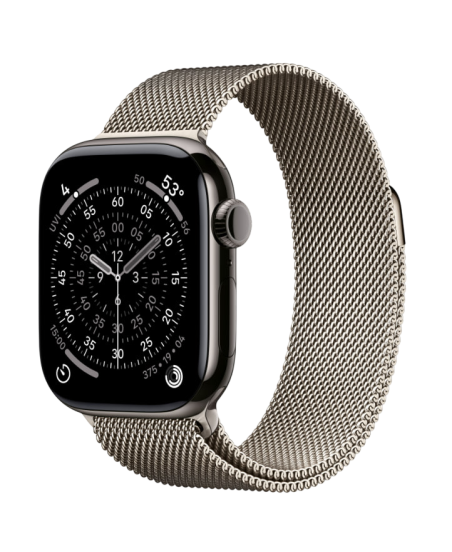 Apple Watch Series 11, 42 mm, Slate Titanium GPS+Cellular, Natural Milanese Loop
