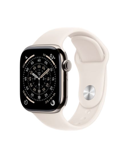 Apple Watch Series 11, 46 mm, Nalural Titanium GPS+Cellular, Starlight Sport Band M/L