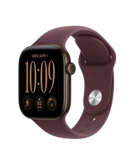 Apple Watch Series 12, 42 mm, Dark Bronze Aluminum Burgundy Sport Band S/M