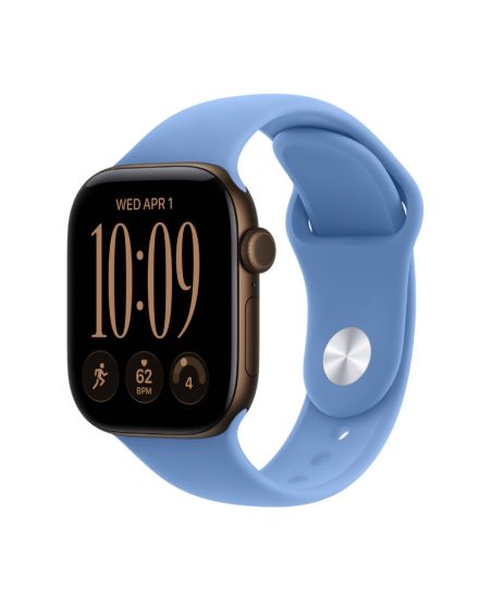 Apple Watch Series 12, 42 mm, Dark Bronze Aluminum Wildflower Blue Sport Band S/M