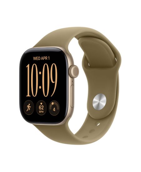 Apple Watch Series 12, 42 mm, Light Gold Aluminum Olive Sport Band S/M