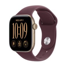 Apple Watch Series 12, 42 mm, Light Gold Aluminum Burgundy Sport Band M/L