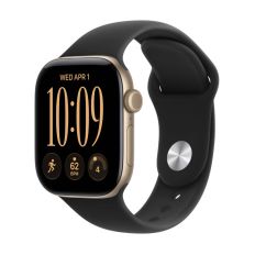 Apple Watch Series 12, 42 mm, Light Gold Aluminum Black Sport Band M/L