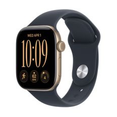 Apple Watch Series 12, 42 mm, Light Gold Aluminum GPS+Cellular Navy Blue Sport Band M/L