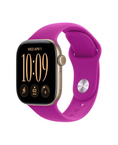 Apple Watch Series 12, 42 mm, Light Gold Aluminum Magenta Sport Band S/M