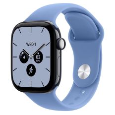 Apple Watch Series 12, 42 mm, Night Blue Ceramic GPS+Cellular Wildflower Blue Sport Band M/L