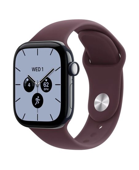 Apple Watch Series 12, 42 mm, Night Blue Ceramic GPS+Cellular Burgundy Sport Band M/L