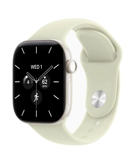 Apple Watch Series 12, 46 mm, Pearl White Ceramic GPS+Cellular Pale Succulent Sport Band M/L