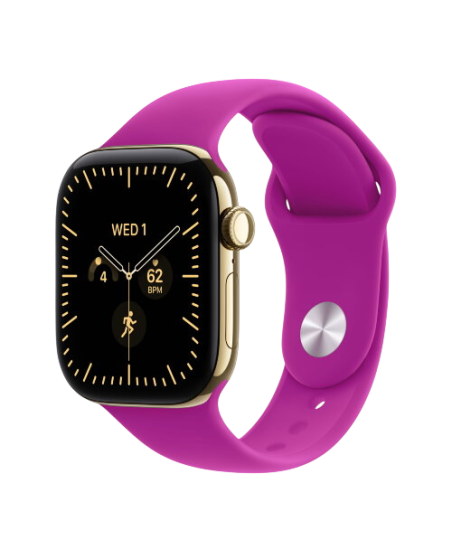 Apple Watch Series 12, 42 mm, Radiant Gold Titanium GPS+Cellular Magenta Sport Band M/L