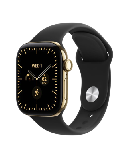Apple Watch Series 12, 46 mm, Radiant Gold Titanium GPS+Cellular Black Sport Band M/L
