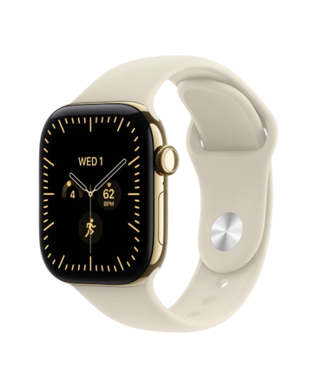 Apple Watch Series 12, 42 mm, Radiant Gold Titanium GPS+Cellular Sand Sport Band S/M