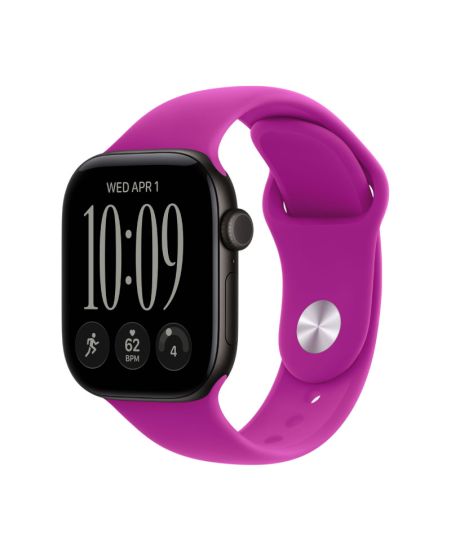 Apple Watch Series 12, 42 mm, Black Aluminum Magenta Sport Band S/M