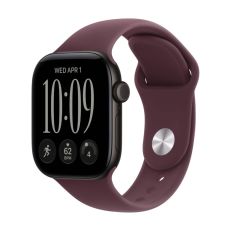 Apple Watch Series 12, 42 mm, Black Aluminum GPS+Cellular Burgundy Sport Band M/L