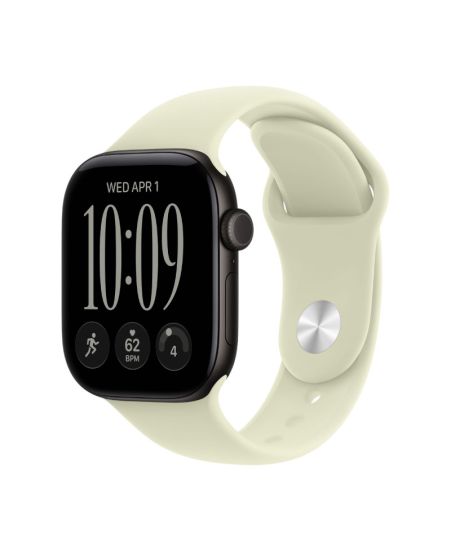 Apple Watch Series 12, 42 mm, Black Aluminum Pale Succulent Sport Band S/M