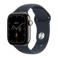 Apple Watch Series 12, 42 mm, Natural Titanium GPS+Cellular Navy Blue Sport Band M/L