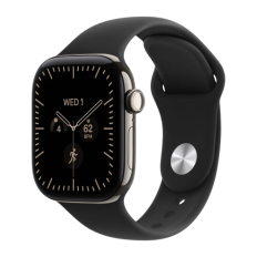 Apple Watch Series 12, 42 mm, Natural Titanium GPS+Cellular Black Sport Band M/L