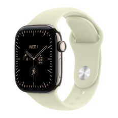 Apple Watch Series 12, 42 mm, Natural Titanium GPS+Cellular Pale Succulent Sport Band M/L