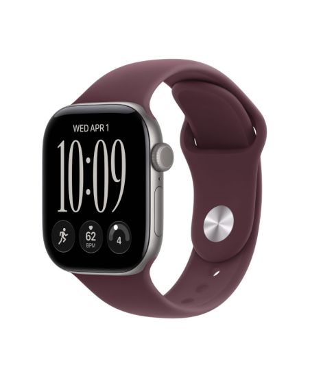 Apple Watch Series 12, 42 mm, Space Gray Aluminum Burgundy Sport Band S/M