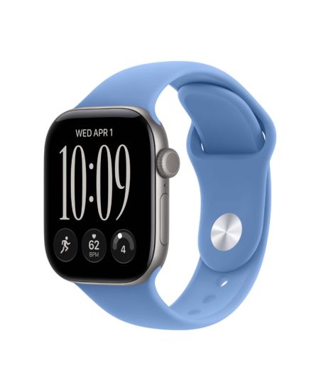 Apple Watch Series 12, 42 mm, Space Gray Aluminum Wildflower Blue Sport Band S/M