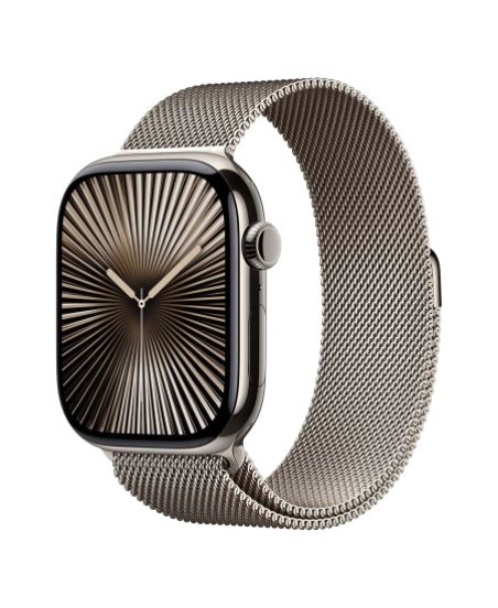 Apple Watch Series 10 46 мм, M/L (160–210 мм), Titanium Case GPS+Cellular, Milanese Loop, Natural (натуральный)
