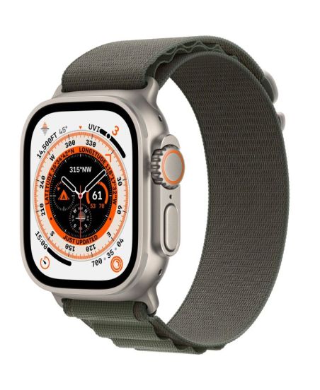 Apple Watch Ultra GPS + Cellular, 49 мм, корпус из титана, ремешок Alpine зеленого цвета