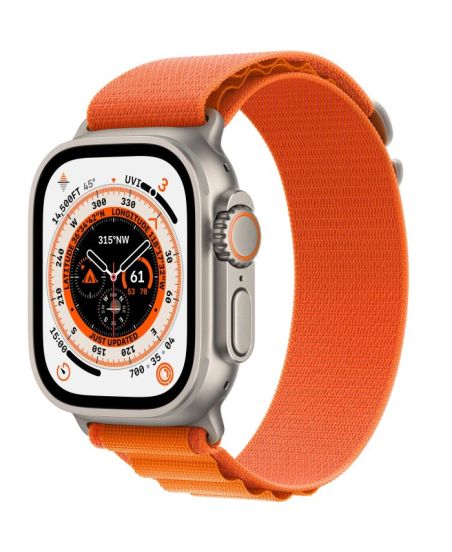 Apple Watch Ultra GPS + Cellular, 49 мм, корпус из титана, ремешок Alpine оранжевого цвета