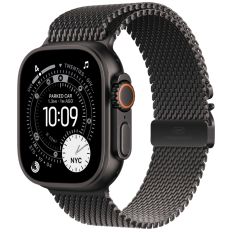 Apple Watch Ultra 3, Black Titanium Case with Black Titanium Milanese Loop (L)
