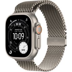 Apple Watch Ultra 3, Natural Titanium Case with Natural Titanium Milanese Loop (L)