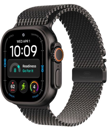 Apple Watch Ultra 4, 49 мм, Black Titanium Black Milanese Loop M