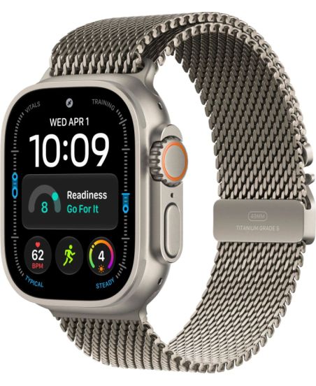 Apple Watch Ultra 4, 49 мм, Natural Titanium Natural Milanese Loop L