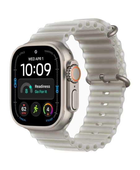 Apple Watch Ultra 4, 49 мм, Natural Titanium Translucent Gray Ocean Band M/L