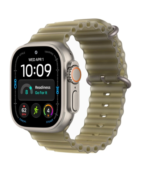 Apple Watch Ultra 4, 49 мм, Natural Titanium Translucent Kelp Ocean Band M/L