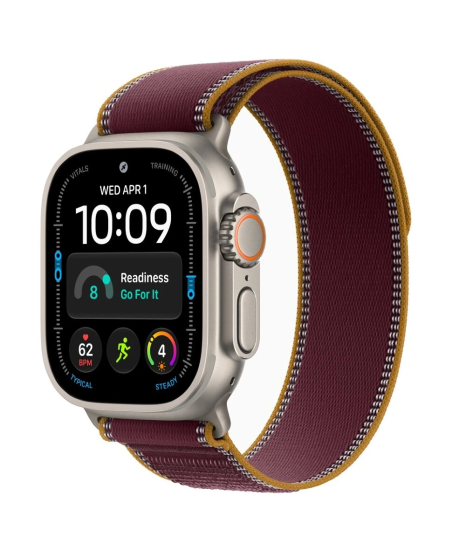 Apple Watch Ultra 4, 49 мм, Natural Titanium Burgundy Trail Loop M/L