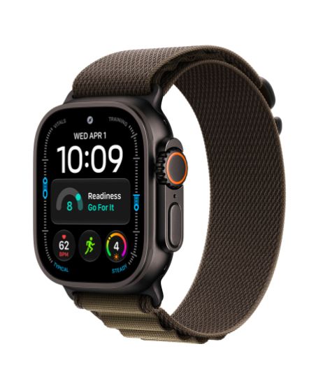 Apple Watch Ultra 4, 49 мм, Black Titanium Dark Olive Alpine Loop S/M