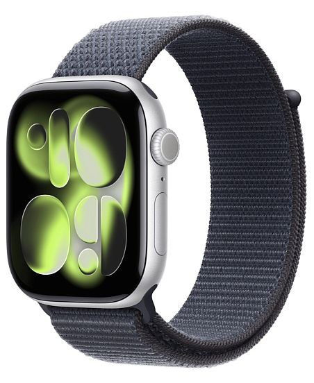 Apple Watch Series 11 42mm, Silver Aluminum Case with Sport Loop Anchor Blue