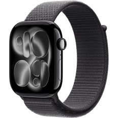 Apple Watch Series 11 42mm, Jet Black Aluminum Case with Sport Loop Dark Gray Apple Watch Series 11 42mm, Jet Black Aluminum Case with Sport Loop Dark Gray